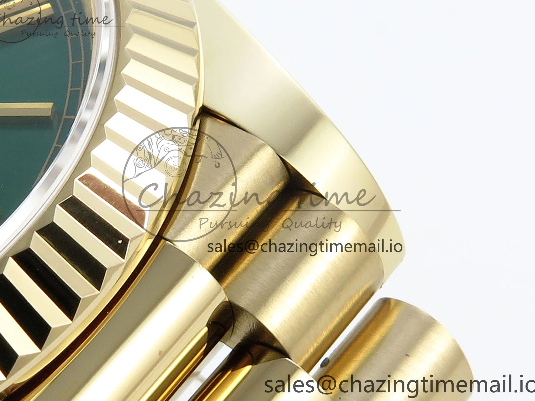 MiroTime 0325 Day Date 40 YG 228238 Noob 1:1 Best Edition Green Roman Dial on President Bracelet A2836 (Gain Weight) Youthful 796